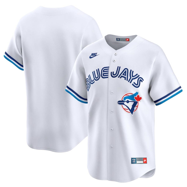 Men's Toronto Blue Jays Blank White Cooperstown Collection Limited Stitched Baseball Jersey